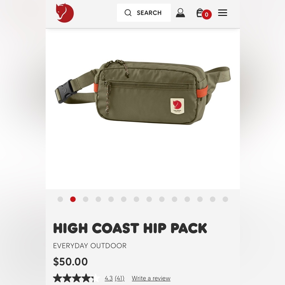 FJALLRAVEN Green Lightweight Unisex Minimalist Waterproof High Coast Hip Pack - Picture 14 of 16